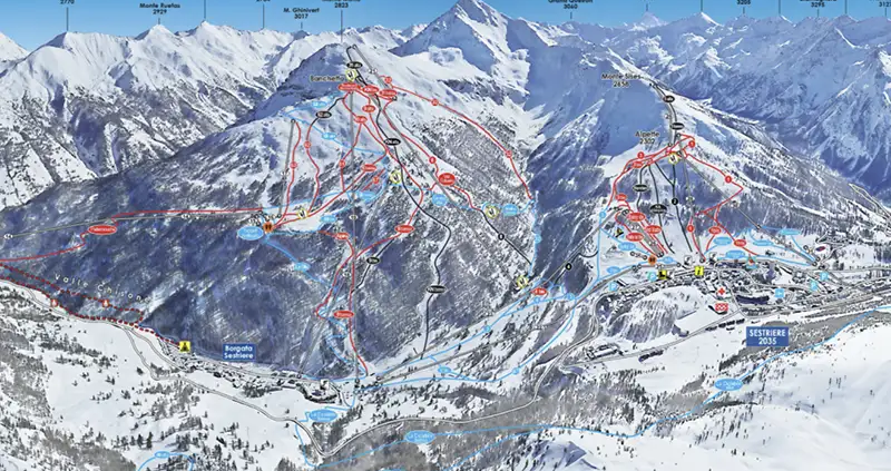 Mappa interattiva Sauze d'Oulx - inverno