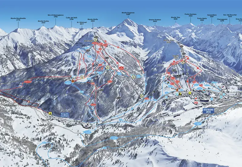 Mappa interattiva Sauze d'Oulx - inverno